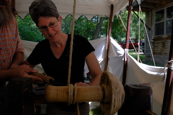 Jennifer hard at work on an ale bowl