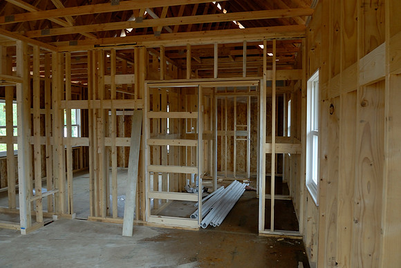 Pocket door frame installed