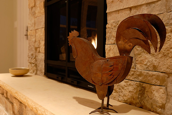 Nothing says 'home' like a rusty steel rooster