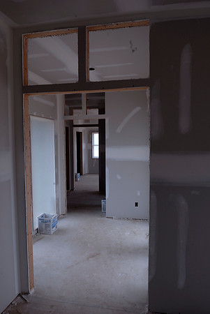 From dining room through link and hall to master bedroom