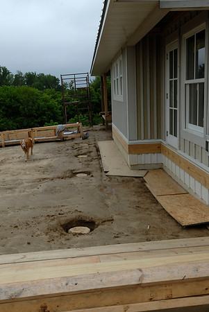 Deck post piers poured