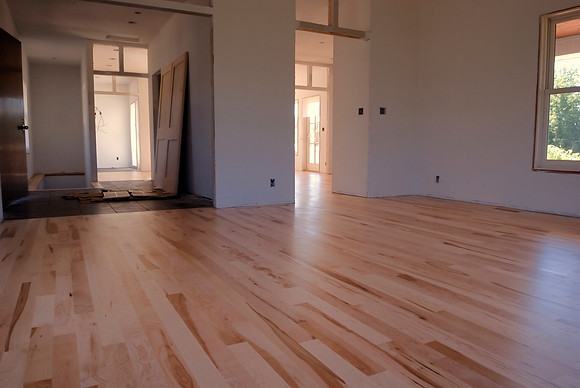 Maple flooring installed this week - two coats of finish