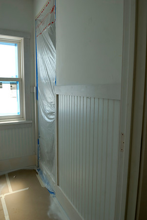 Guest bath wainscot complete