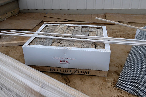 Stone for fireplace - hearthstone in foreground