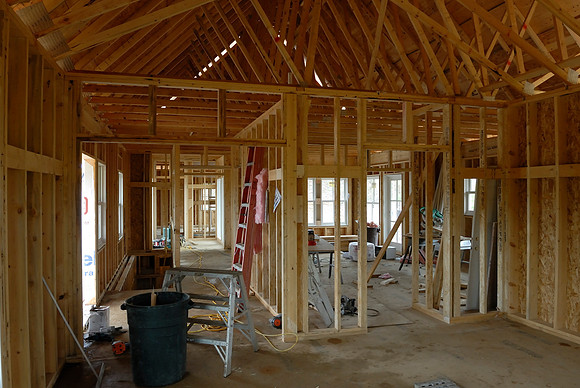 Most interior framing complete